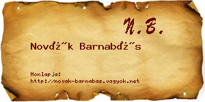 Novák Barnabás névjegykártya